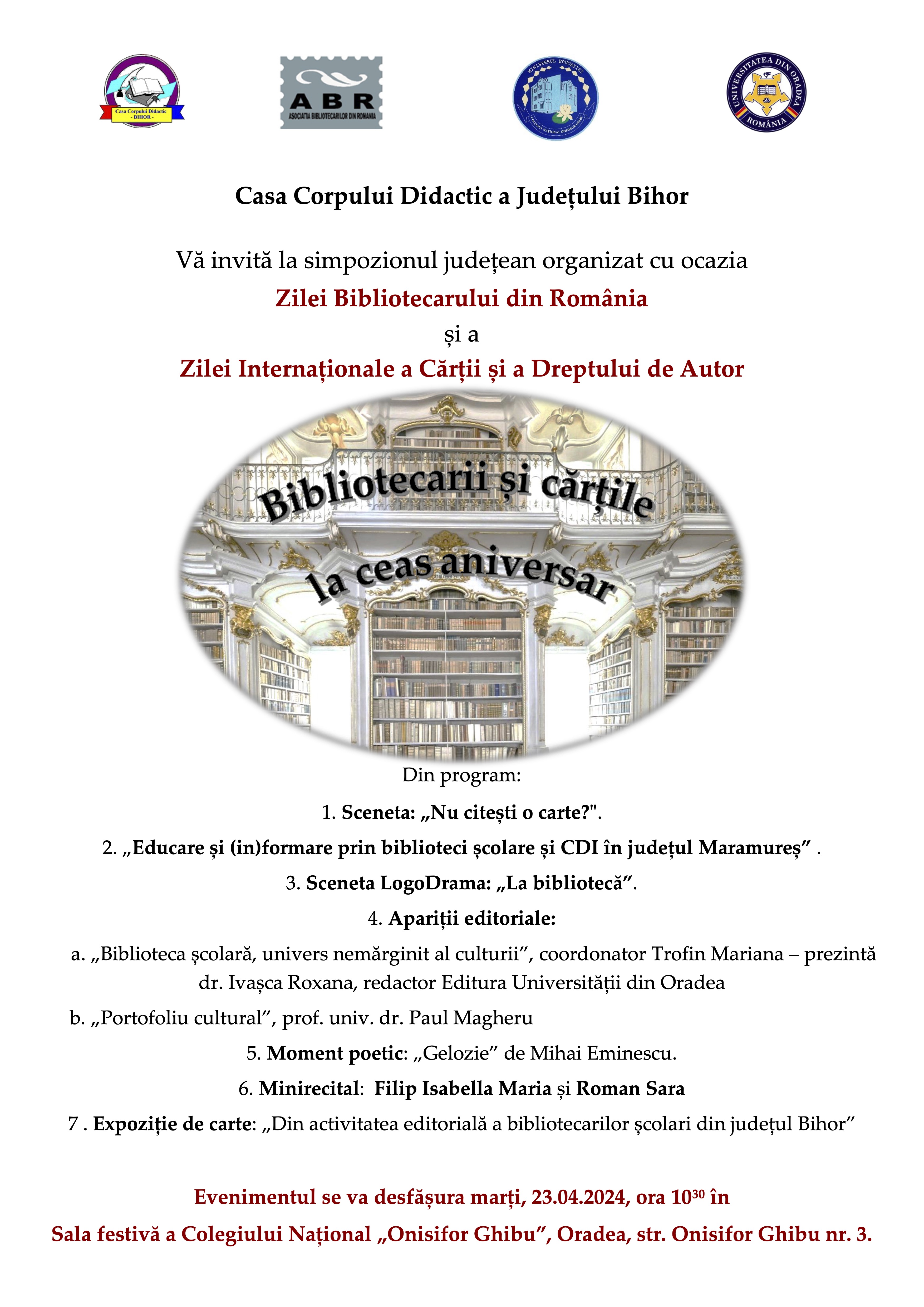 Simpozion: Bibliotecarii și cărțile la ceas aniversar